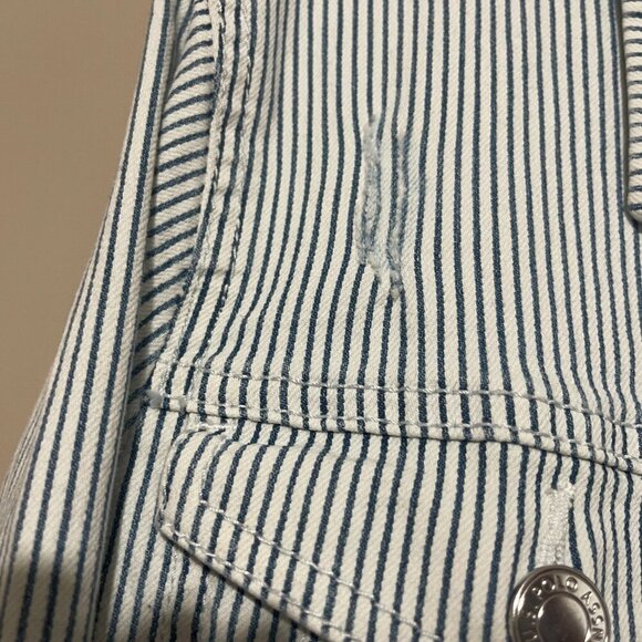 U.S. Polo Association Blue Striped Distressed Denim Jacket, Large, NWT - Picture 5 of 10